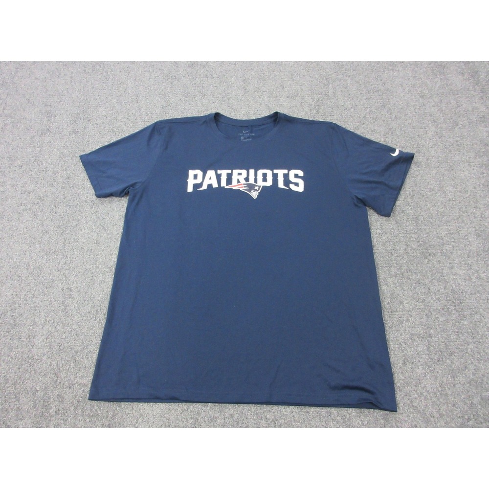 New England Patriots Shirt Mens XL Blue NFL Football Nike Dri Fit Graphic Tee